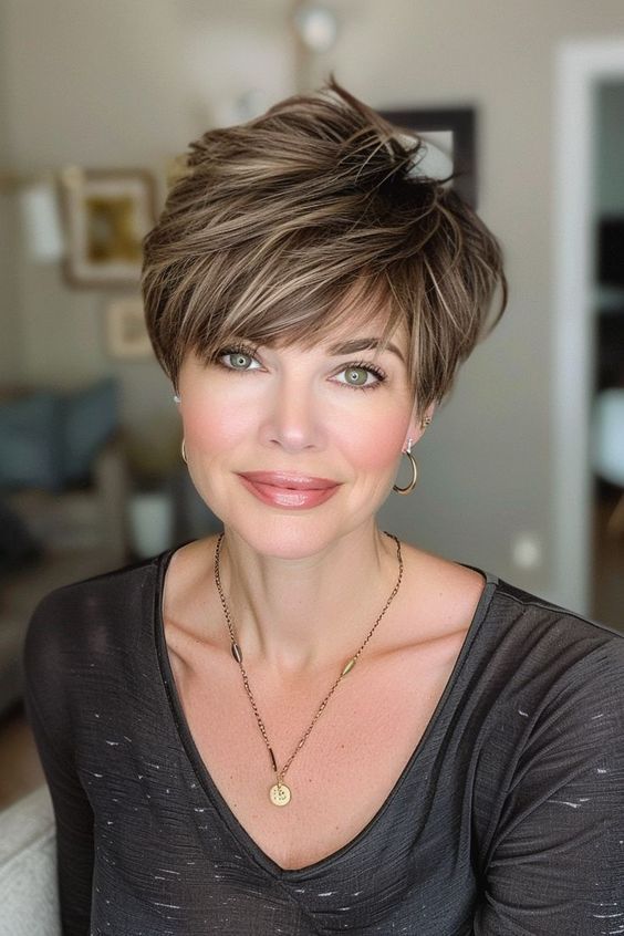 Romantic Feathered Pixie Cut with Delicate Layers
