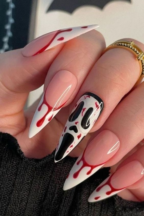 Ghost face designs for nails