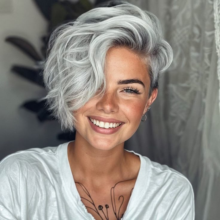 Grey Bob with Bold Undercut