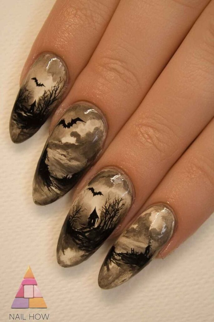 Haunted house nail landscape design