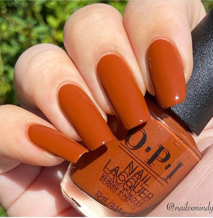 Matte burnt orange autumn nails
