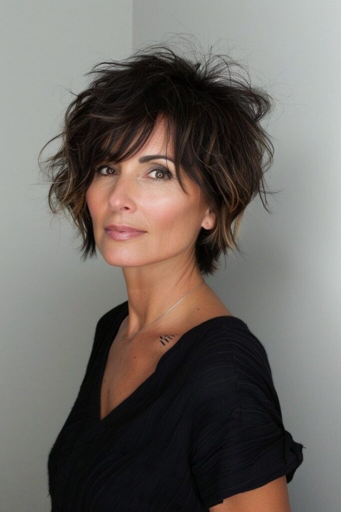 Shaggy Bob with Bangs for a Laid-Back, Sassy Look