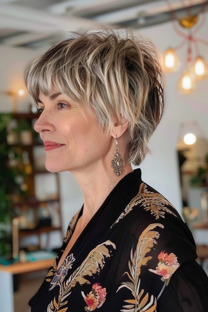 Shaggy Pixie with Highlights for a Vibrant, Youthful Style