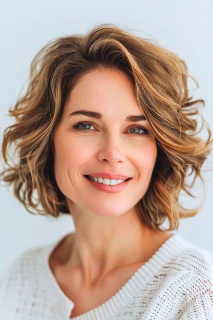 Side-Parted Bob with Waves for a Carefree, Sassy Feel