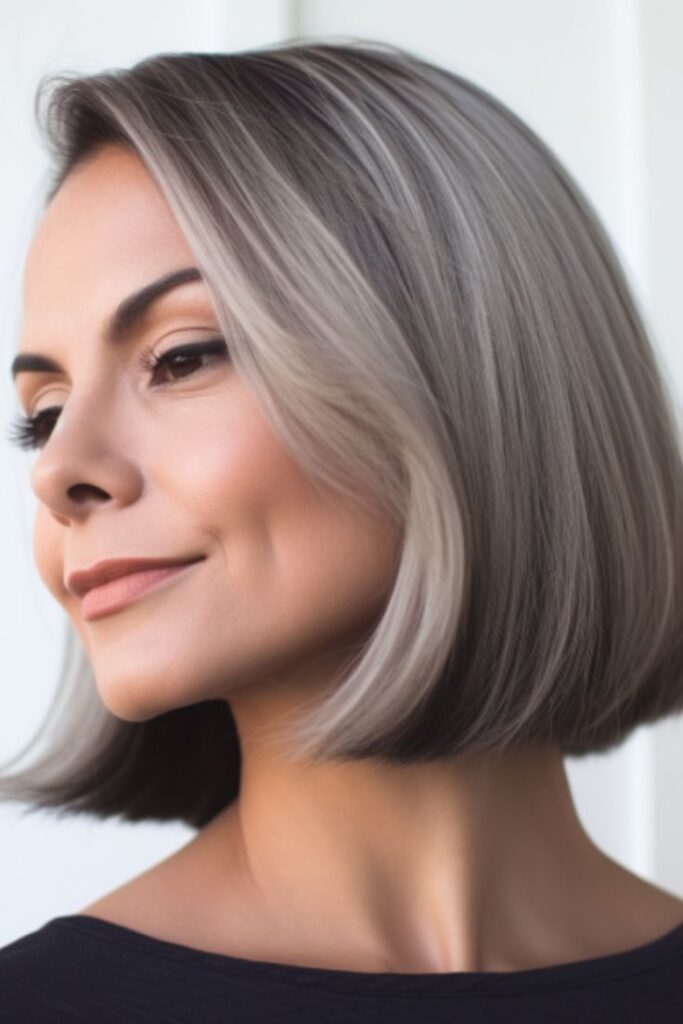 Polished Sleek Bob with Side Part for Effortless Sophistication
