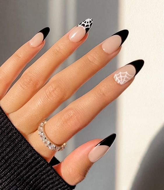 Spooky French tips with a twist