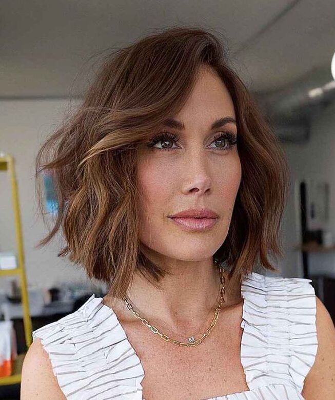 Tousled Bob with Bangs for a Casual, Easygoing Appeal