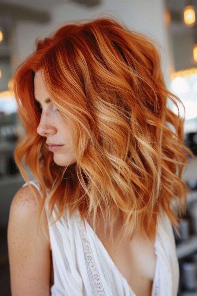 Auburn copper mixed with sandy blonde

