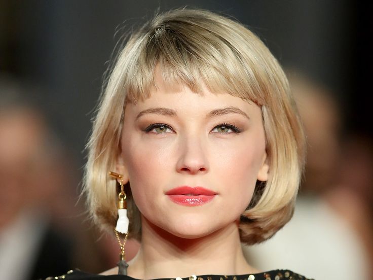 Bold, vintage baby bangs