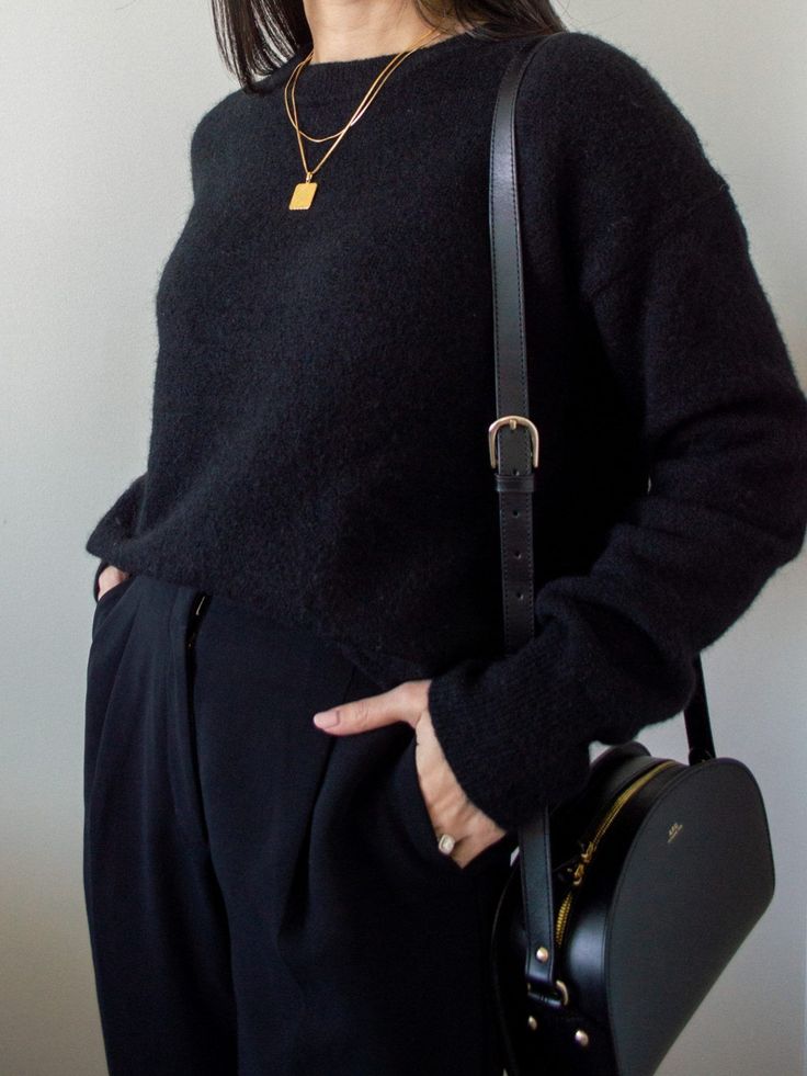 Monochrome black outfits radiate elegance.