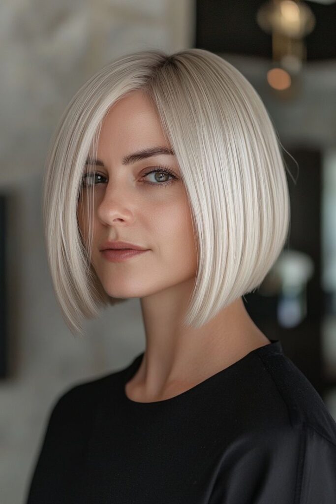 Blunt bob with a sleek finish