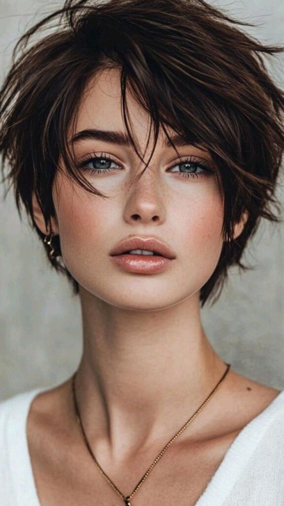 Classic pixie cut with silk press