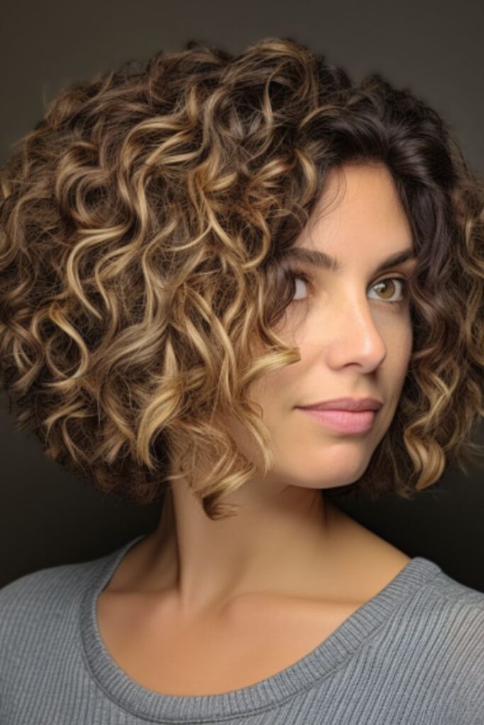 Curly bob for natural volume
