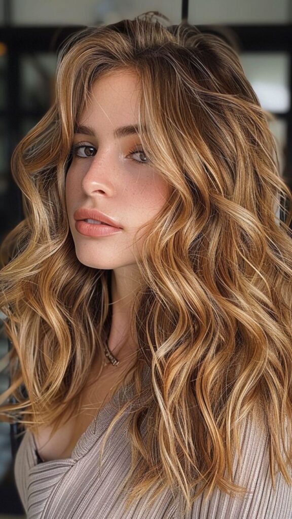 Balanced, sun-kissed bronde effect