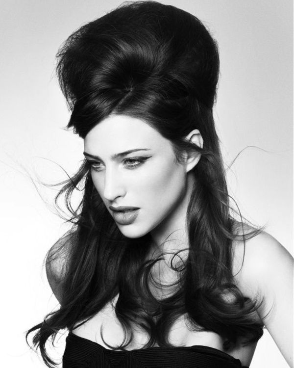 Glamorous, half-up bouffant