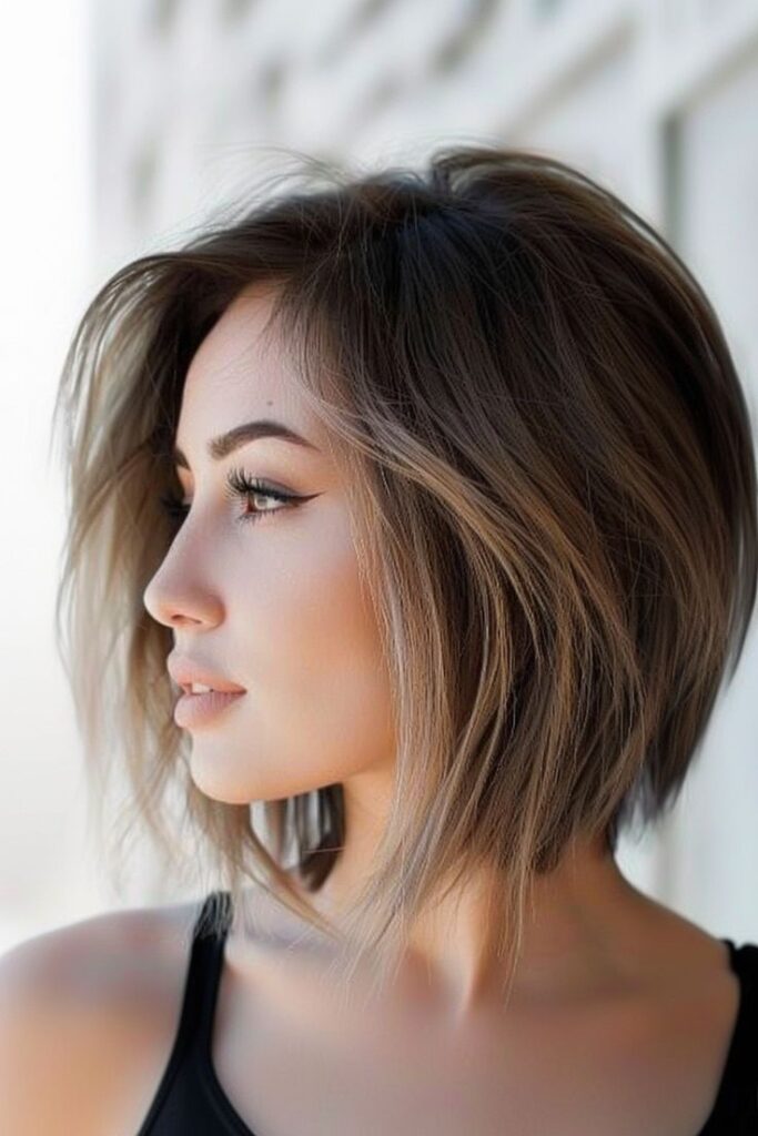 High-stacked bob with volume
