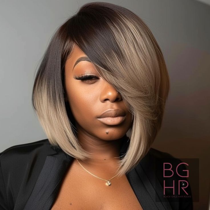 Inverted bob with dramatic angle
