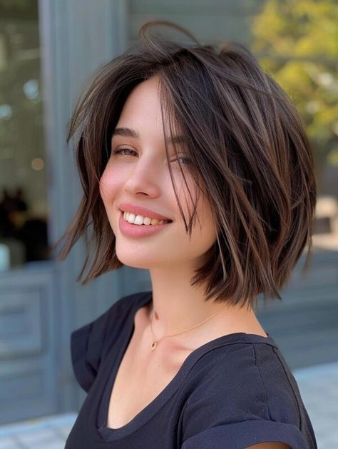 Layered bob for thin hair volume
