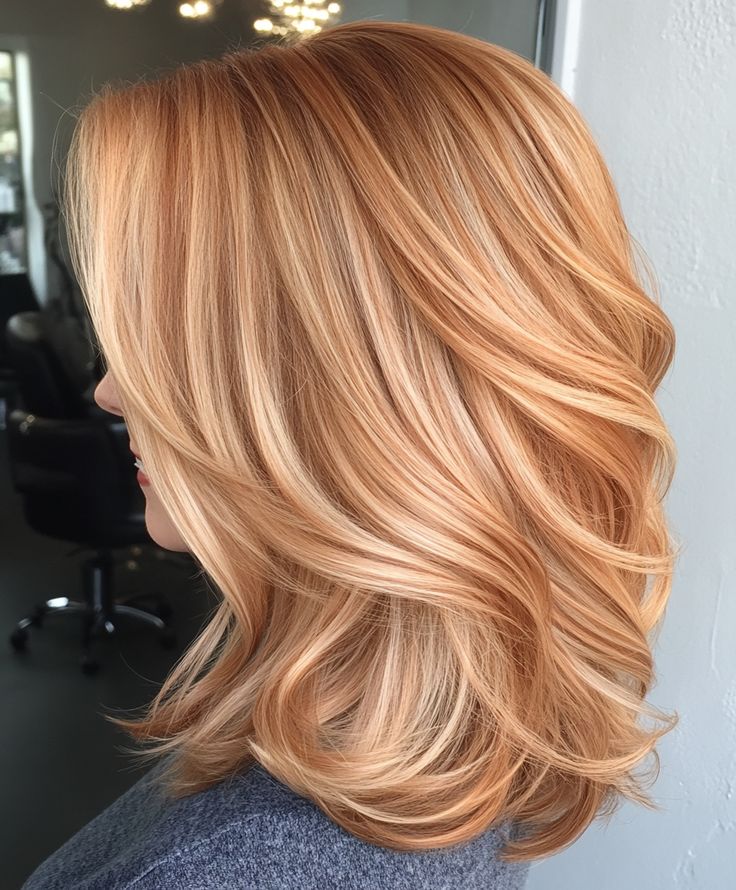 Medium copper with buttery blonde tones

