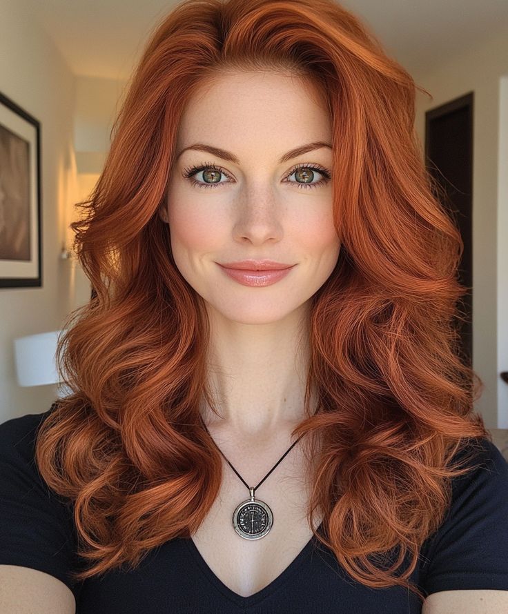 Red-toned copper with creamy blonde

