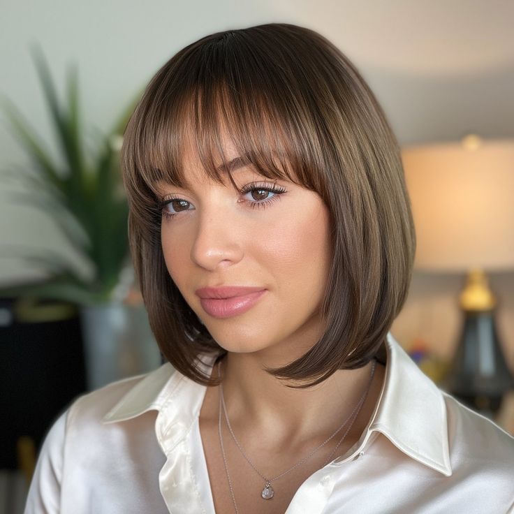 Shoulder-length layers with silk press