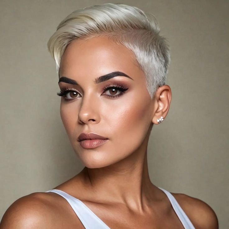 Defined, side-parted pixie charm