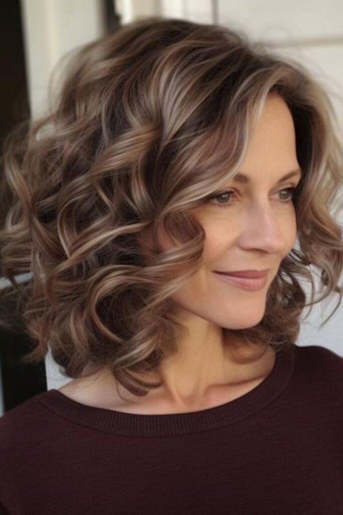 Silk press with curls at the ends