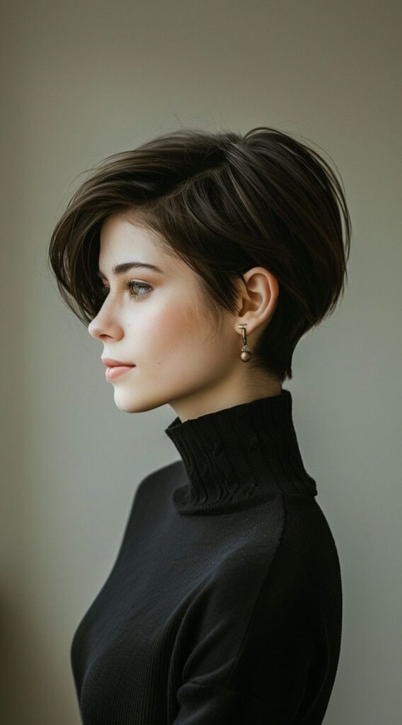 Side-parted stacked bob for flair
