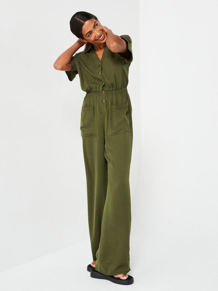 Utility jumpsuit with block heels