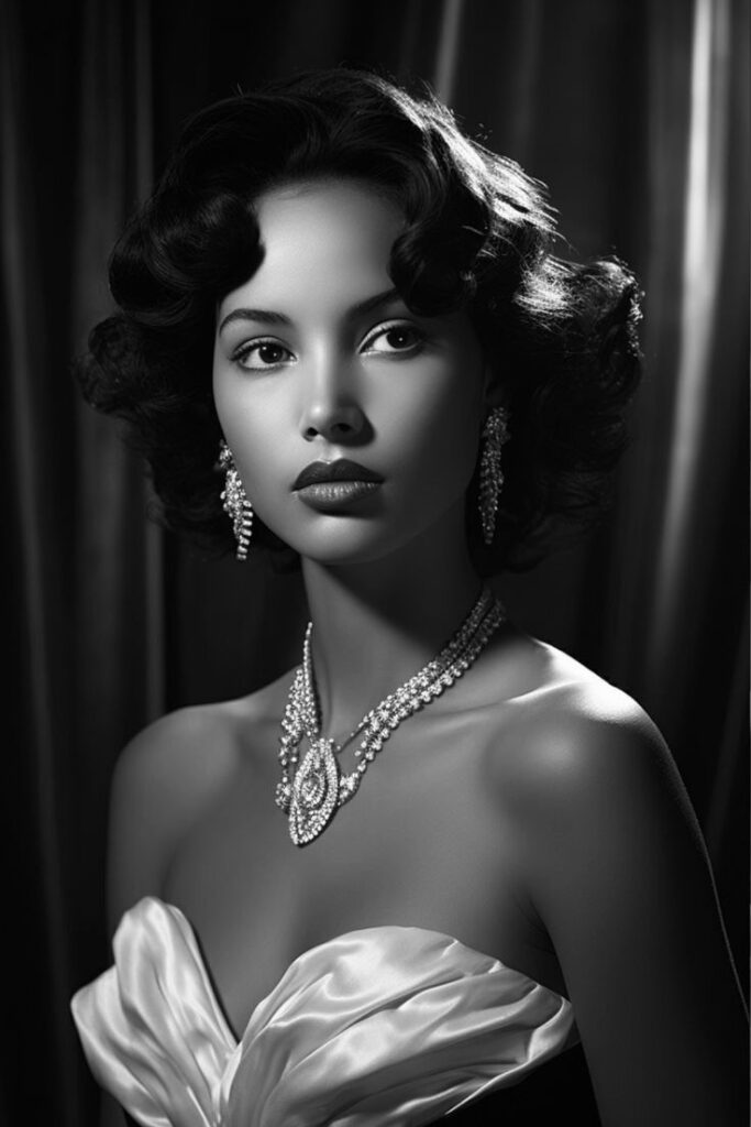 Vintage-inspired silk press waves